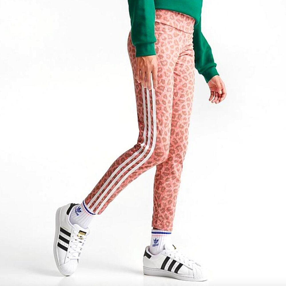 ADIDAS ORIGINALS ANIMAL ALLOVER PRINT HIGH WAIST GIRLS' LEGGINGS NEW size Large